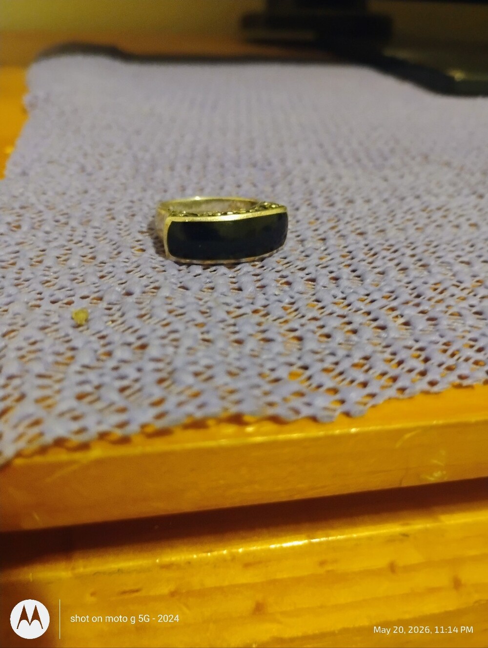Women's Black Stone Signet Ring - Sterling Silver